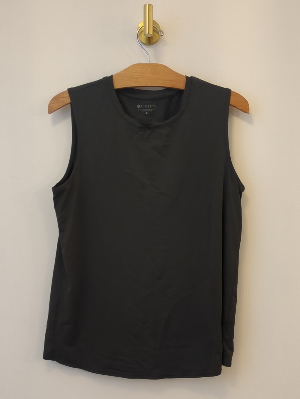 Athleta Dark Olive Green Athletic Open Back Tulip Hem Tank Top Small